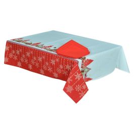 Mantel Navidad Tradicional DKD Home Decor Blanco Rojo 150 x 0.2 x 150 cm Set de 5 (2 Unidades)