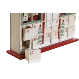 Calendario Adviento Navidad Tradicional DKD Home Decor Rojo Rosa 7 x 34.5 x 26 cm (2 Unidades)