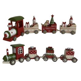 Tren Navidad Tradicional DKD Home Decor Verde Rojo 4 x 6 x 29.5 cm (2 Unidades)