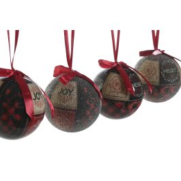 Bola Decoracion Navidad Alpina DKD Home Decor Rojo Negro 25 x 16 x 25 cm Set de 14 (2 Unidades)