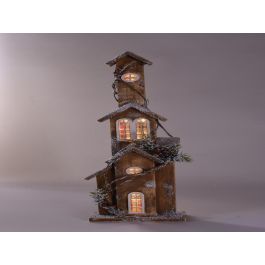 Casa Navidad Alpina DKD Home Decor Natural 6 x 60 x 17.5 cm (2 Unidades)