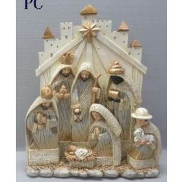 Nacimiento DKD Home Decor Dorado Gris 6 x 26 x 22 cm (2 Unidades) Precio: 52.5000003. SKU: B18TD9DYWR