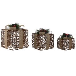 Regalo Navidad Alpina DKD Home Decor Natural 26 x 30 x 26 cm Set de 3 (2 Unidades)