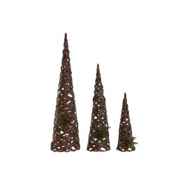 Cono Navidad Tradicional DKD Home Decor Natural Verde 20 x 80 x 20 cm Set de 3 (2 Unidades)