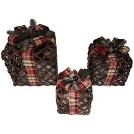 Regalo Navidad Tradicional DKD Home Decor Natural Rojo 26 x 30 x 26 cm Set de 3 (2 Unidades) Precio: 114.4539004114. SKU: B1GW2Z953E