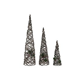 Cono Navidad Tradicional DKD Home Decor Natural 20 x 80 x 20 cm (2 Unidades)