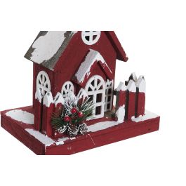 Casa Navidad Tradicional DKD Home Decor Rojo Blanco 18 x 56 x 27 cm (2 Unidades)