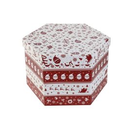 Bola Decoracion Navidad Tradicional DKD Home Decor Rojo Blanco 21.5 x 15.5 x 25 cm Set de 14 (2 Unidades)