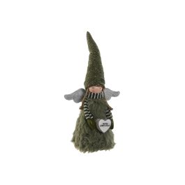 DKD Home Decor Figura de Navidad Ángel LED Poliéster Verde Plateado 55 cm Alto 15 cm Largo 24 cm Ancho - Pack 2 Unidades