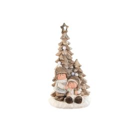 Figura Navidad Moderna DKD Home Decor Blanco Dorado 23 x 44 x 23.5 cm (2 Unidades)