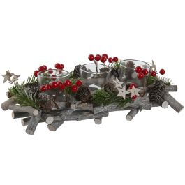 Portavela Navidad Alpina DKD Home Decor Marron Rojo 14 x 10 x 30 cm (2 Unidades) Precio: 25.7900005. SKU: B17DYSBGMG