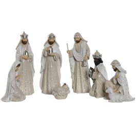 Nacimiento Navidad Moderna DKD Home Decor Beige Blanco 11 x 17 x 26 cm (2 Unidades)