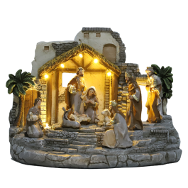 Nacimiento Navidad Tradicional DKD Home Decor Multicolor 16 x 22 x 29 cm (2 Unidades)