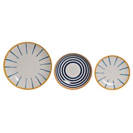 Vajilla Basicos DKD Home Decor Azul Blanco 26.5 x 3 x 26.5 cm Set de 18 (2 Unidades) Precio: 118.8341. SKU: B1G3YHKAE9