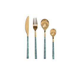 Cuberteria Basicos DKD Home Decor Verde Dorado 0.3 x 21 x 2 cm Set de 16 (2 Unidades) Precio: 65.94999972. SKU: B1FLB4TA52