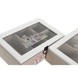Caja Infusiones Cottage DKD Home Decor Multicolor 15 x 7 x 23 cm (2 Unidades)