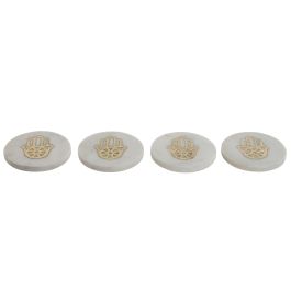 Posavasos Arabe DKD Home Decor Blanco Dorado 10 x 5 x 10 cm Set de 4 (2 Unidades) Precio: 21.58999975. SKU: B14J2GMZTF