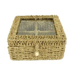 Caja Infusiones Boho DKD Home Decor Natural 22 x 11 x 22 cm (2 Unidades)