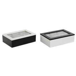 Caja Infusiones Moderno DKD Home Decor Blanco Negro 15 x 6.5 x 23 cm (2 Unidades) Precio: 23.945900145199996. SKU: B1527S54RP