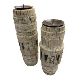 Portavela Item Home DKD Home Decor Natural 10 x 30 x 10 cm (2 Unidades) Precio: 81.0578994676. SKU: B1723BWQMV