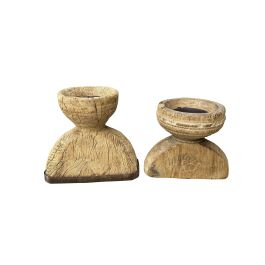 Portavela Item Home DKD Home Decor Natural 15 x 19 x 20 cm (2 Unidades)