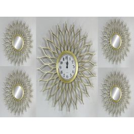 Reloj Glam DKD Home Decor Champan Plateado 4 x 50 x 50 cm Set de 5 (2 Unidades) Precio: 40.1236. SKU: B1AQFK9SJ6