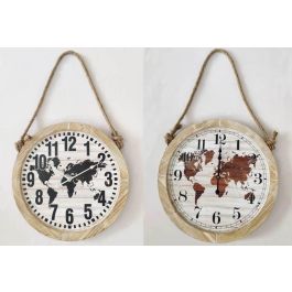 Reloj Pared Vintage DKD Home Decor Marron Negro 4 x 50 x 50 cm (2 Unidades)