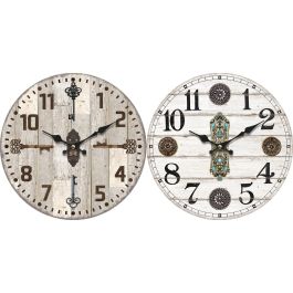 Reloj Pared Cottage DKD Home Decor Gris Beige 4 x 34 x 34 cm (2 Unidades) Precio: 9.97524. SKU: B15WGDNH6C