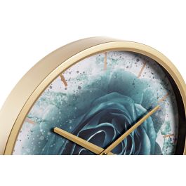 Reloj Pared Moderno DKD Home Decor Turquesa Dorado 6 x 40 x 40 cm (2 Unidades)