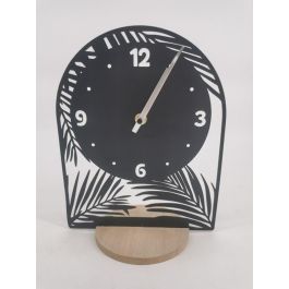 Reloj Tropical DKD Home Decor Negro Natural 12.5 x 26 x 20 cm (2 Unidades)