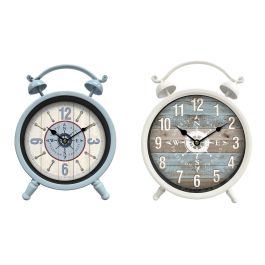 Reloj Sobremesa Atlantico DKD Home Decor Blanco Azul 6.2 x 22.5 x 16 cm (2 Unidades)