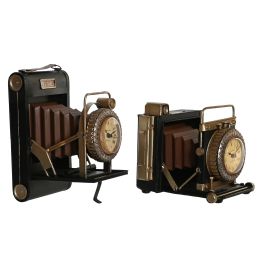 Reloj Vintage DKD Home Decor Negro Marron 17 x 14 x 16 cm (2 Unidades) Precio: 49.95000032. SKU: B1GFJPLSEW