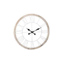 Reloj Pared Vintage DKD Home Decor Natural Blanco 5 x 80 x 80 cm (2 Unidades)