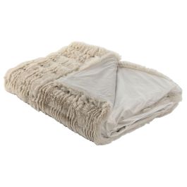 Manta Urban DKD Home Decor Beige 170 x 1 x 130 cm (2 Unidades)