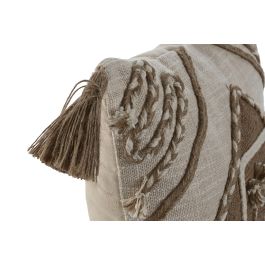 Cojin Boho DKD Home Decor Blanco Roto Natural 45 x 45 cm (2 Unidades)