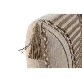 Cojin Boho DKD Home Decor Blanco Roto Natural 45 x 45 cm (2 Unidades)