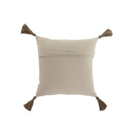 Cojin Boho DKD Home Decor Blanco Roto Natural 45 x 45 cm (2 Unidades)