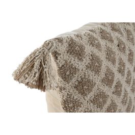 Cojin Boho DKD Home Decor Beige Blanco Roto 45 x 45 cm (2 Unidades)