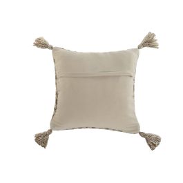 Cojin Boho DKD Home Decor Beige Blanco Roto 45 x 45 cm (2 Unidades)