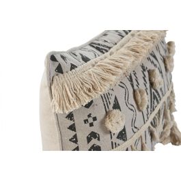 Cojin Boho DKD Home Decor Blanco Roto Negro 8 x 30 x 50 cm (2 Unidades)