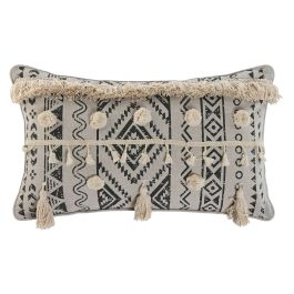 Cojin Boho DKD Home Decor Blanco Roto Negro 8 x 30 x 50 cm (2 Unidades) Precio: 30.854999758. SKU: B1GGRP6LNA