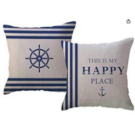 Cojin Atlantico DKD Home Decor Azul Marino Blanco 10 x 45 x 45 cm (2 Unidades) Precio: 28.49999999. SKU: B15JXQDGJ8