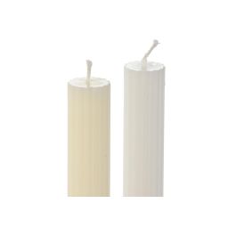 Vela Urban DKD Home Decor Crudo Blanco 2 x 25 x 2 cm Set de 3 (2 Unidades)