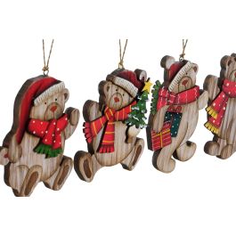 Decoracion Colgante Navidad Tradicional DKD Home Decor Multicolor 12 x 59 x 34 cm (36 Unidades)