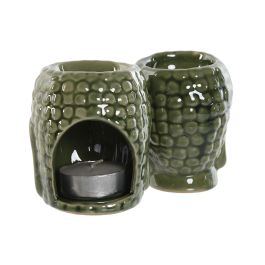 Quemador Oriental DKD Home Decor Verde Mostaza 13.5 x 8 x 17 cm Set de 9 (3 Unidades)