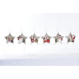 Decoracion Colgante Navidad Tradicional DKD Home Decor Blanco Rojo 12 x 59 x 34 cm (48 Unidades)