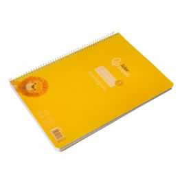 Cuaderno Espiral Liderpapel Din A4 Pautaguia Tapa Plastico 80H 90 gr Cuadro Pautado 3 mm Con Margen Color Amarillo 4 unidades