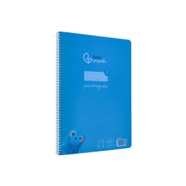 Cuaderno Espiral Liderpapel Din A4 Pautaguia Tapa Plastico 80H 90 gr Cuadro Pautado 3 mm Con Margen Color Azul 4 unidades