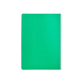 Cuaderno Espiral Liderpapel Din A4 Pautaguia Tapa Plastico 80H 90 gr Cuadro Pautado 3 mm Con Margen Color Verde 4 unidades