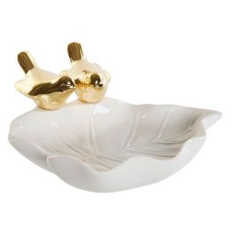 Bandeja Vaciabolsillos Chic DKD Home Decor Blanco Dorado 16 x 7.2 x 17 cm (4 Unidades) Precio: 35.694999576499995. SKU: B156RKK5Z2